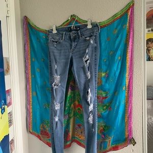 Hollister ripped blue jeans!